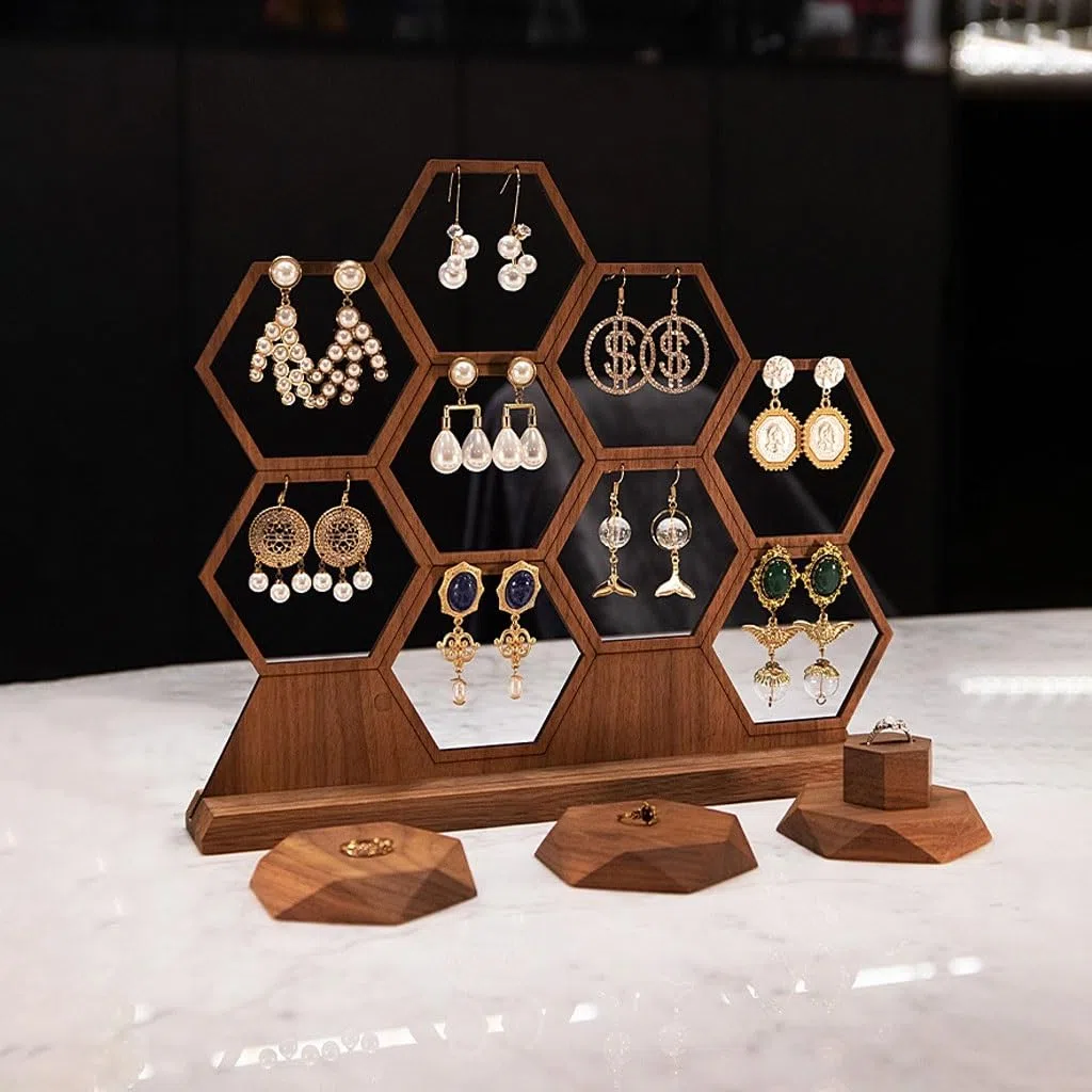 Jewelry Storage Présentoir de Bijoux Chinois rétro créatif décoration créative Bague Boucle d'oreille Support de Bijoux présentoir de Bijoux Jewelry Display Stand