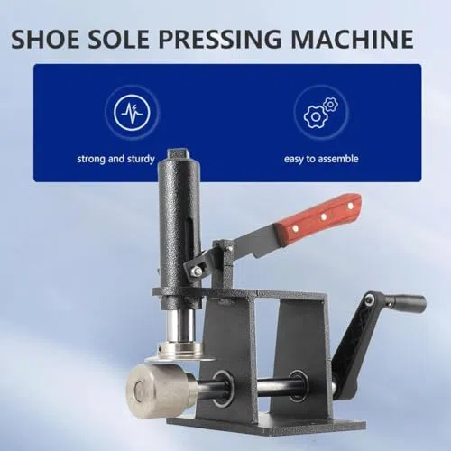 Presseuse à semelle manuelle pour réparation de chaussures en cuir, pression et épaisseur réglables pour usage professionnel et bricolage