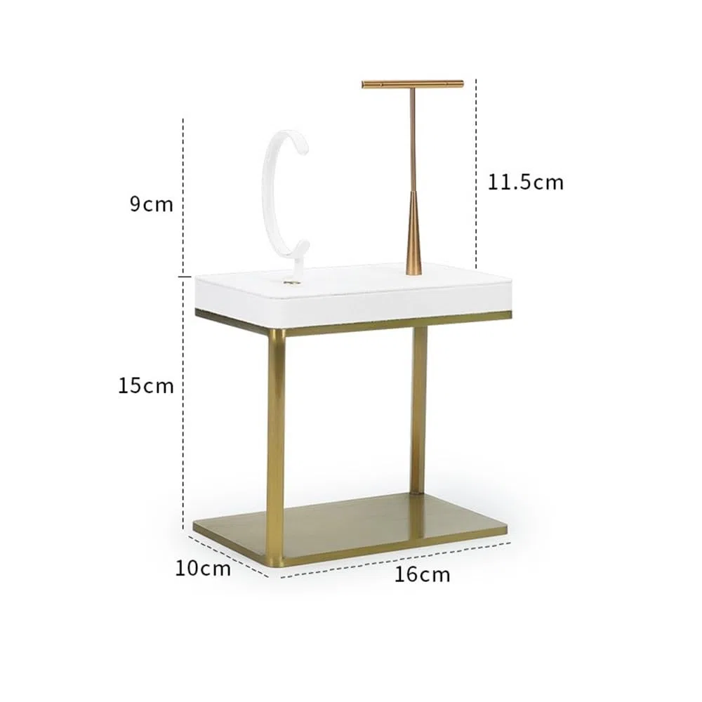 Porte-bijoux White Velvet Jewelry Display Set Necklace Earring Stand