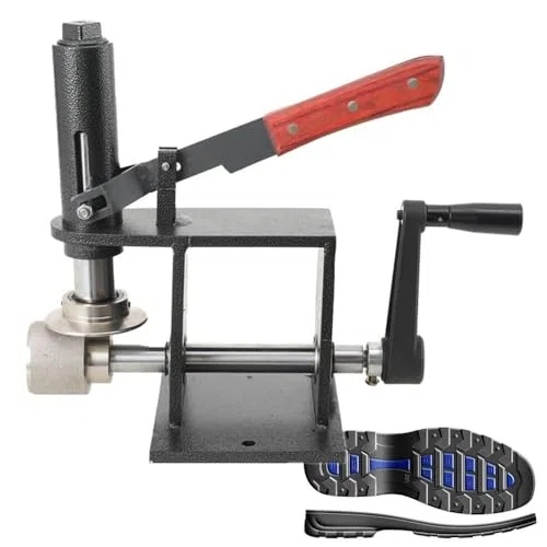 Presseuse à semelle manuelle pour réparation de chaussures en cuir, pression et épaisseur réglables pour usage professionnel et bricolage