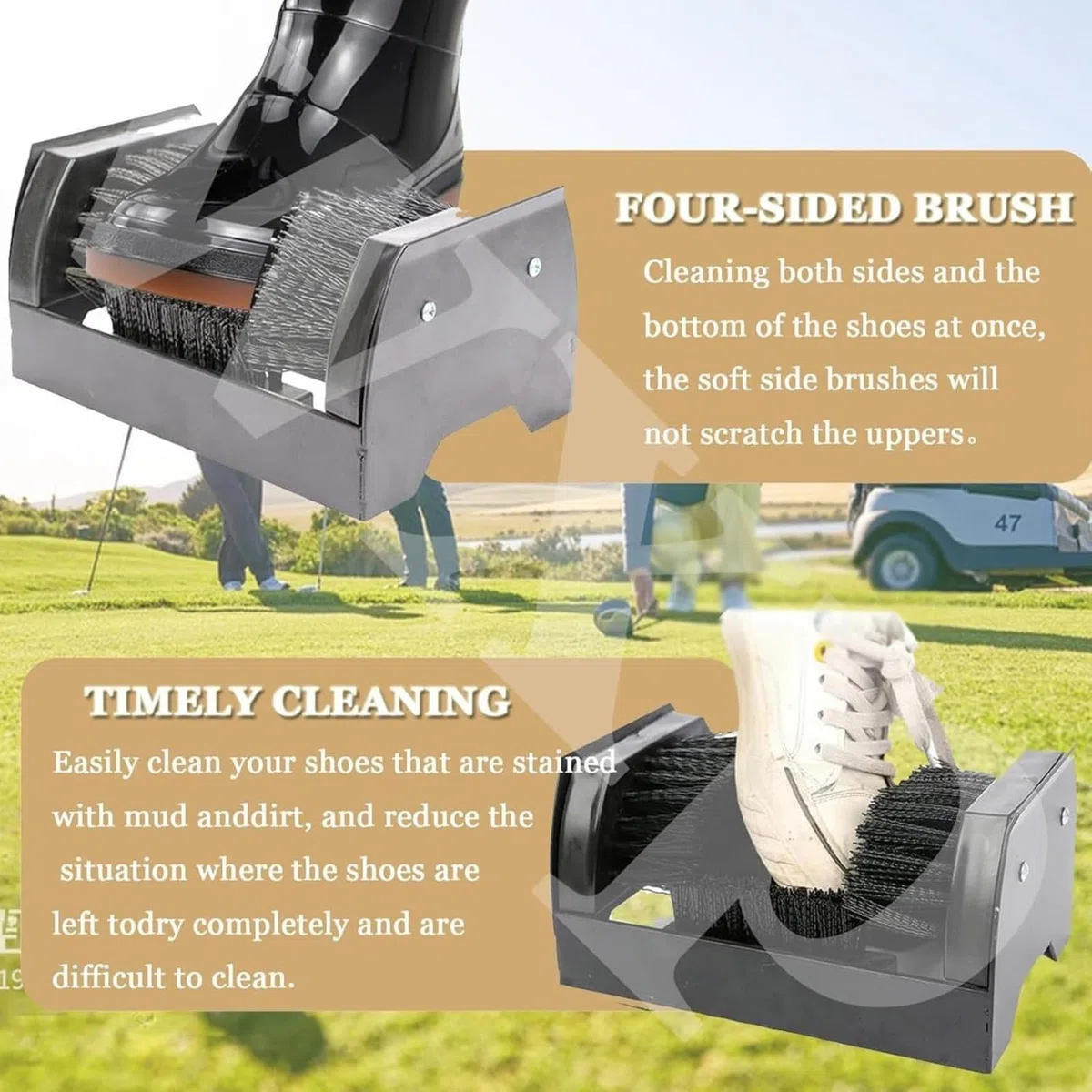 Nettoyant pour bottes d'extérieur avec poignée ergonomique, brosse robuste pour toutes les chaussures, parfait pour la randonnée, le camping et les aventures en plein air, la conception robuste pour u