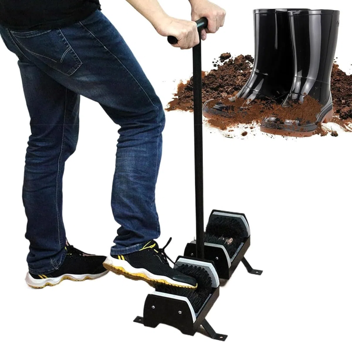 Nettoyant pour bottes d'extérieur avec poignée ergonomique, brosse robuste pour toutes les chaussures, parfait pour la randonnée, le camping et les aventures en plein air, la conception robuste pour u