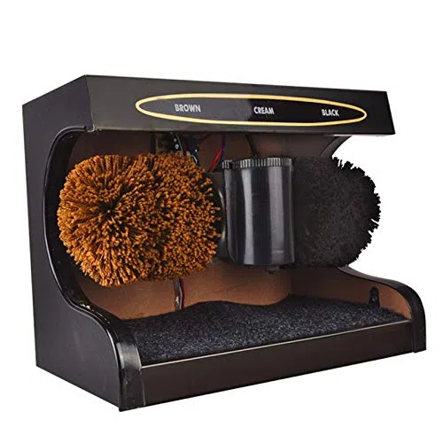 Polisseuse électrique Automatique à Induction pour Chaussures, Nettoyeur électrique - Acier Inoxydable, kit de Nettoyage Portable pour Chaussures en Cuir avec dépoussiérage et Polissage