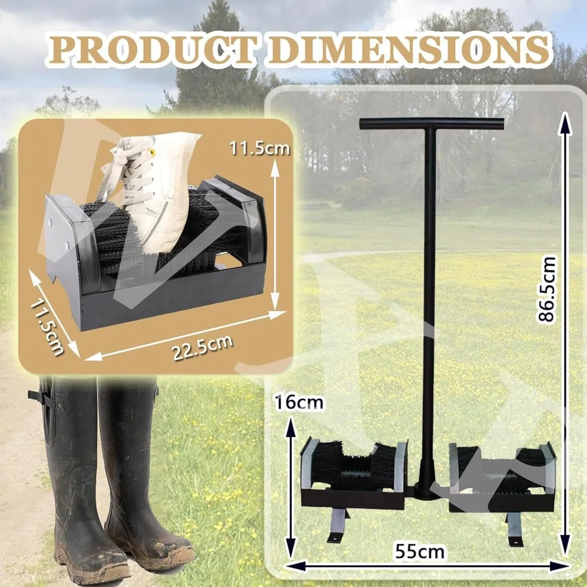 Nettoyant pour bottes d'extérieur avec poignée ergonomique, brosse robuste pour toutes les chaussures, parfait pour la randonnée, le camping et les aventures en plein air, la conception robuste pour u