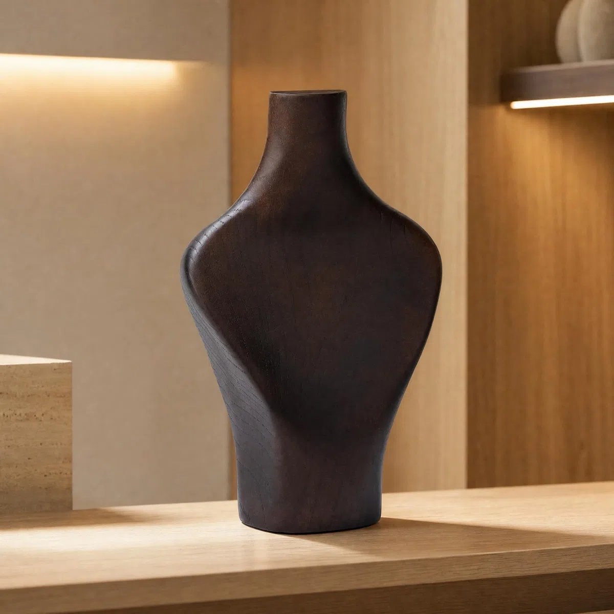 Buste Présentoir En Bois Massif Autoportant Présentoir à Bijx En Forme Buste Stable Mannequin à Bijx pr, 30cm