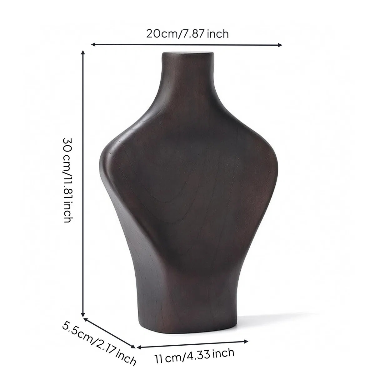 Buste Présentoir En Bois Massif Autoportant Présentoir à Bijx En Forme Buste Stable Mannequin à Bijx pr, 30cm